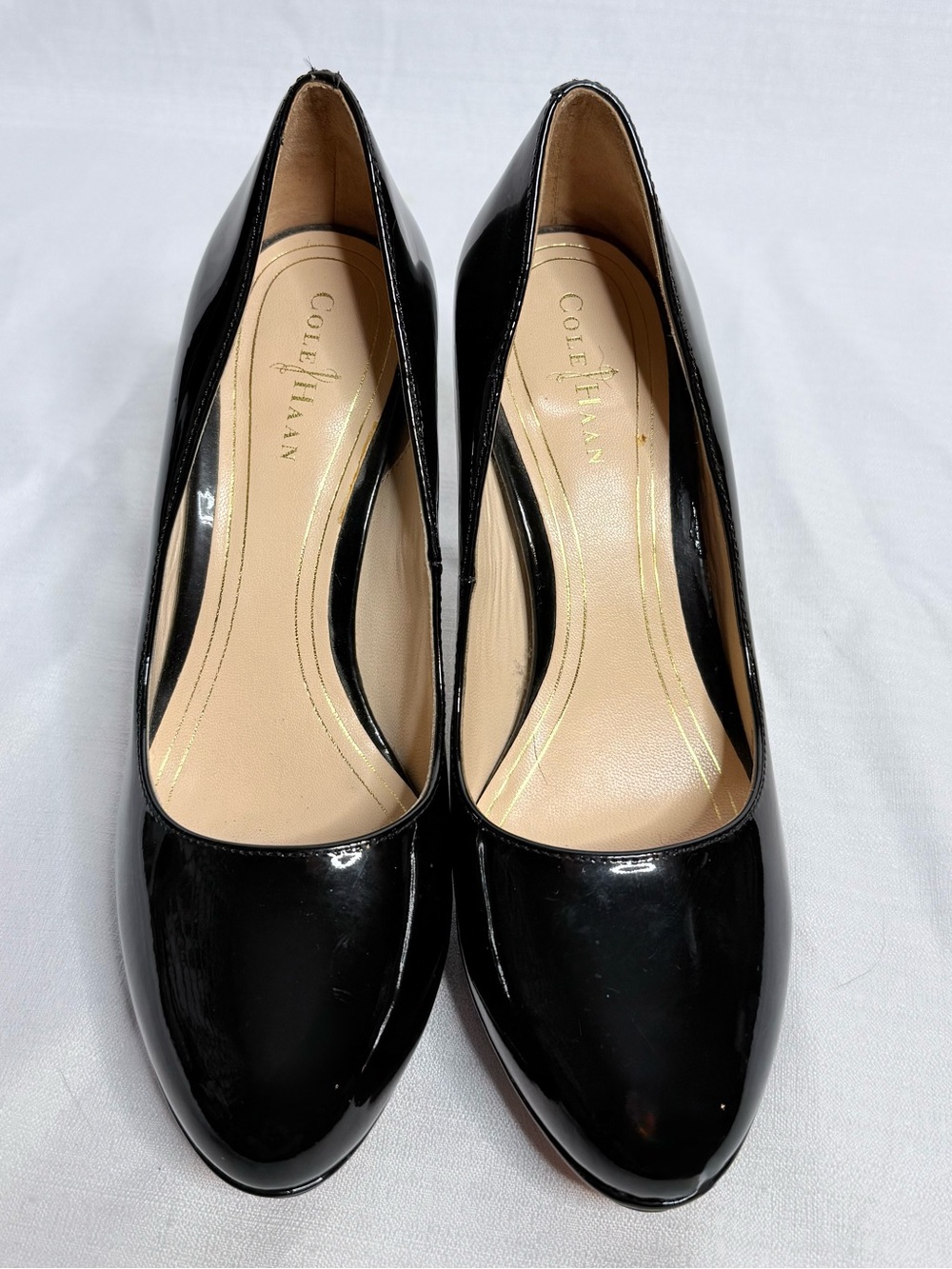 Cole Haan Nike Air Black Patent Leather Platform Pumps Heels Women’s 6B - Picture 8 of 13